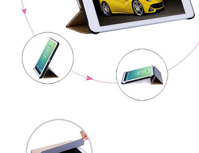 蚕丝纹三折IPAD5air智能唤醒休眠支架手挽导音保护皮套 功能与设计的完美结合